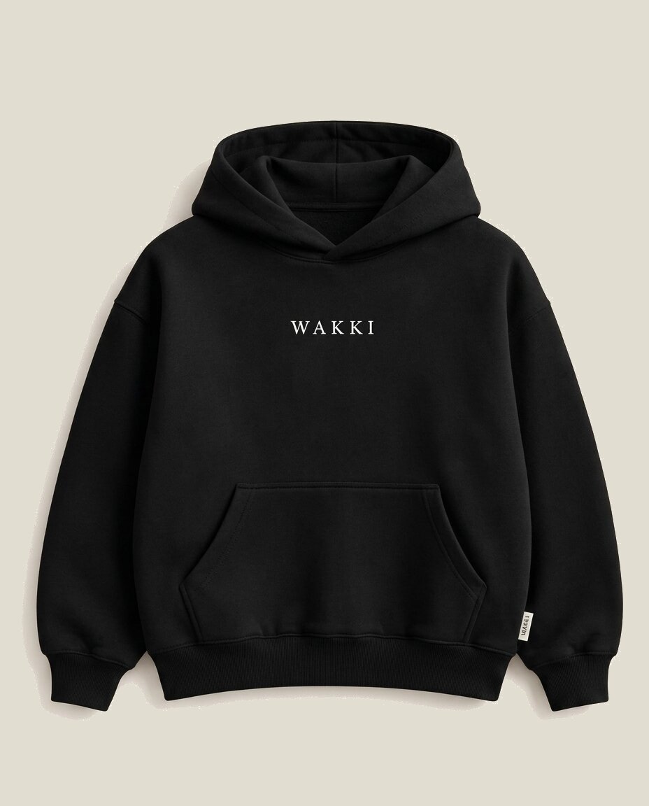WAKKI Unisex Relaxed-Fit Hoodie in Black
