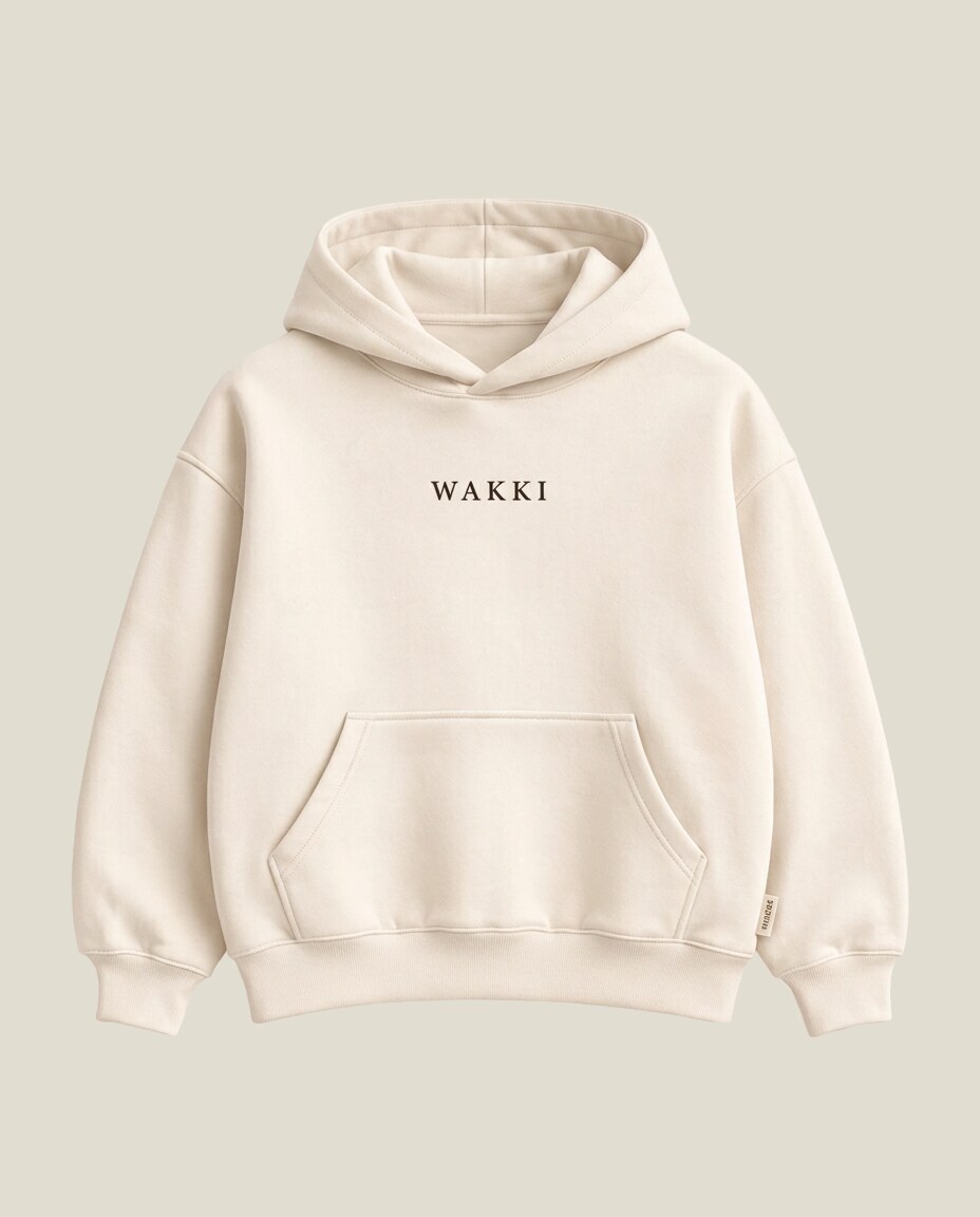 WAKKI Unisex Relaxed-Fit Hoodie in Off-White